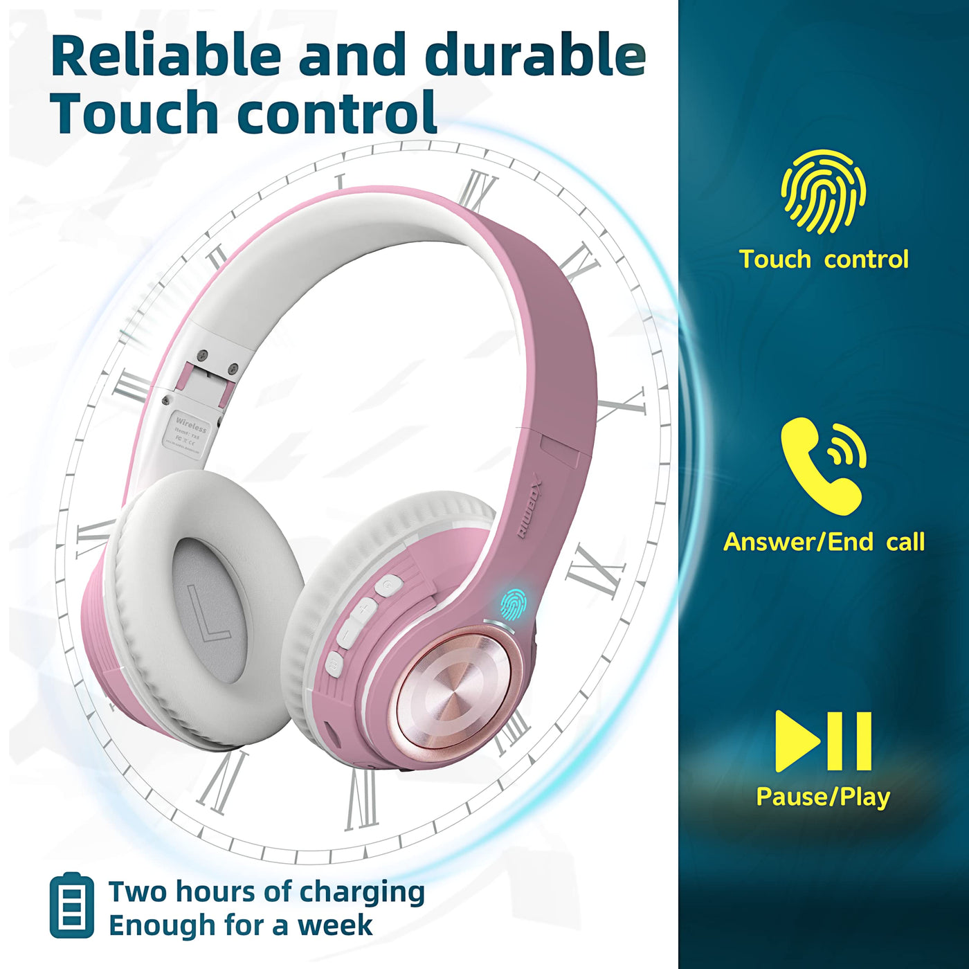 Riwbox TX8 Touch Control Bluetooth Headphones Over Ear