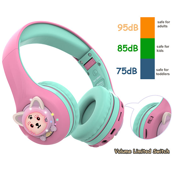 Riwbox Baosilon CB-7S Cat Bluetooth Headphones With LED For Kids